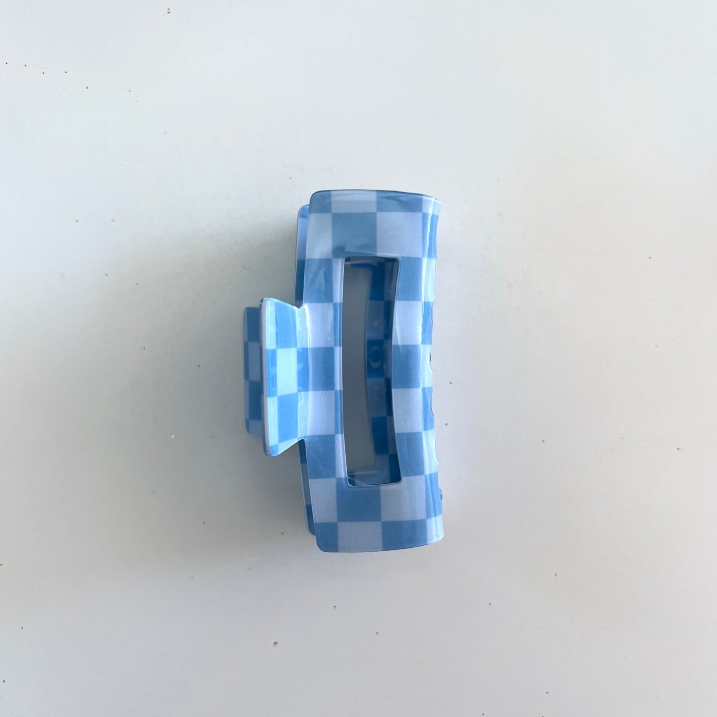 Blue Checkered Hair Claw Clip