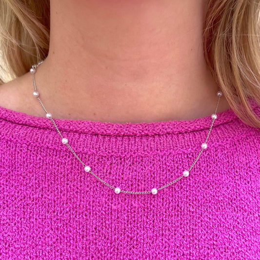 Silver Pearl Necklace