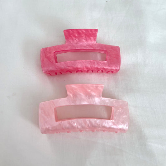 Pink Pearl Hair Claw Clip Set